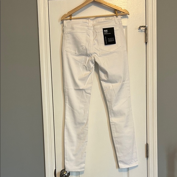 PAIGE Women's White  EDGEMONT Mid Rise Ultra  Skinny Jeans - Picture 8 of 16